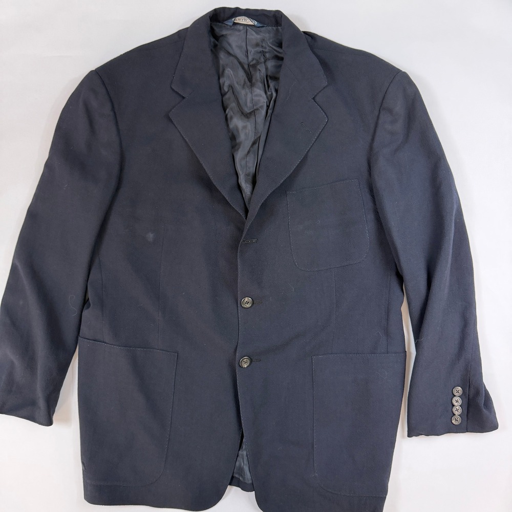 Vintage Polo Ralph Lauren 42R Navy Blue Wool 3-Button Blazer Sport Coat USA